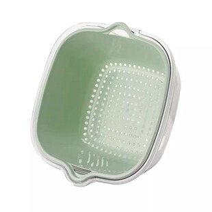 双层洗菜盆食品级沥水篮家用塑料洗水果盘水槽淘米洗菜收纳篮子