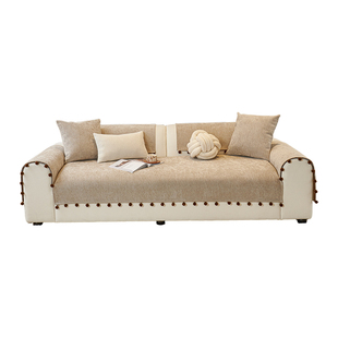 中古风雪尼尔沙发垫2026新款四季通用坐垫子防滑防猫抓沙发盖布巾