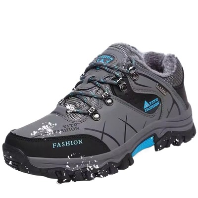 登山男鞋冬季加绒保暖棉鞋工地干活工作防水防滑耐磨运动劳保潮鞋