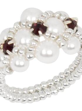 施家珍珠纯银戒指原创小众设计