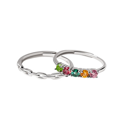 宫里上新千丝浮梦碧玺叠戴戒指