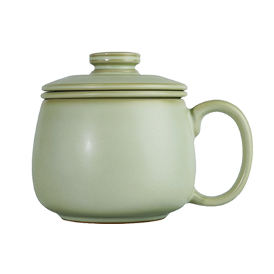 汝瓷大容量办公杯开片可养周泽堂