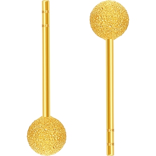 潮宏基至简小金球足金耳钉黄金耳饰闪耀高光轻奢生日礼物计价