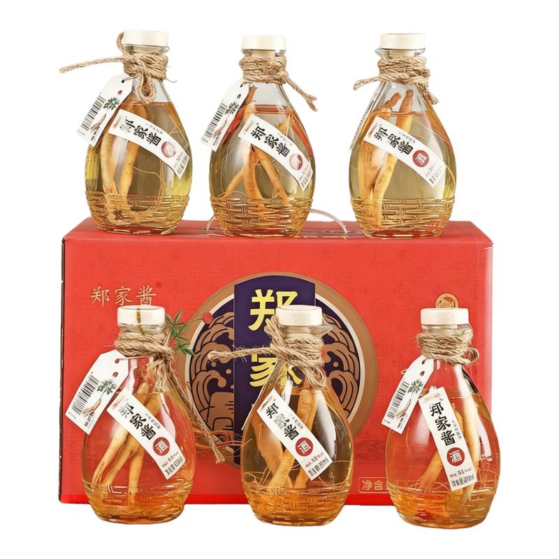 东北3颗参人参枸杞酒整箱六瓶