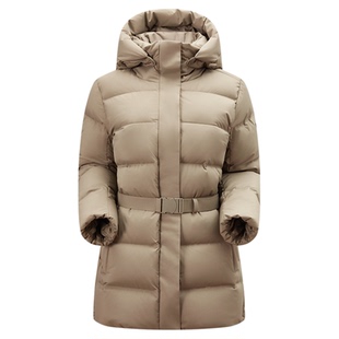 ROCKICE鹅绒羽绒服女中长款羽绒衣夹克户外防风保暖商务修身外套