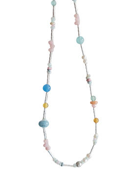 原创手作糖豆串珠锁骨链少女心