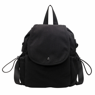 复古休闲风背包女2026新款简约时尚双肩包小众设计百搭通勤斜挎包