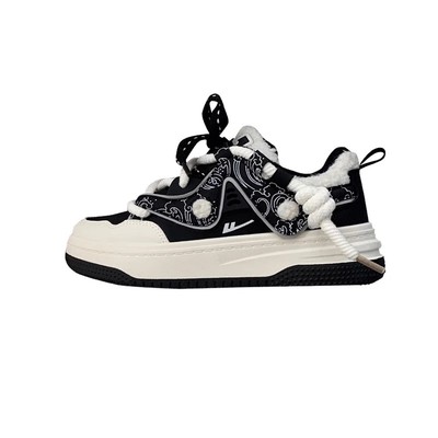 回力加绒保暖厚底舒适板鞋女