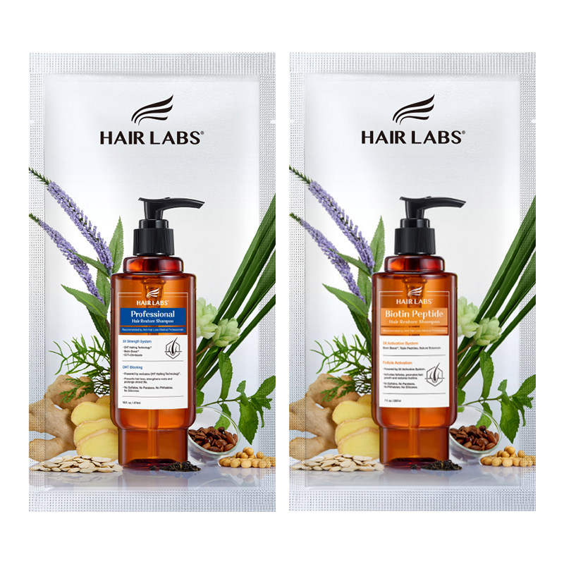 【U先试用】HairLabs荷尔涞博蓝标橙标洗发水防脱控油尝鲜装7ml*2