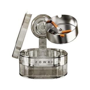 吸盘烟灰缸不锈钢挂阳台带盖防灰飞厕所卫生间壁挂烟盒香烟放置架