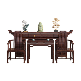 乌金木实木供桌中堂柜农村家用别墅高端家具财神爷神台条案八仙桌