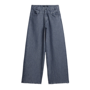 Desigual26春秋新品牛仔雾霾灰阔腿香蕉裤女士牛仔裤