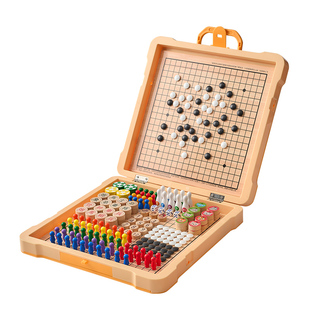 多功能棋盘套装儿童井字斗兽棋五子棋飞行棋磁吸棋盘小学生玩具