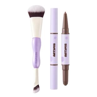 【新手友好】凹凸迷思双头修容笔膏阴影立体哑光裸妆双头修容刷女