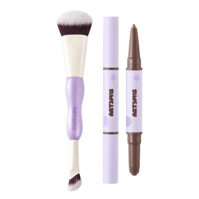 【新手友好】凹凸迷思双头修容笔膏阴影立体哑光裸妆双头修容刷女