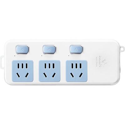 公牛简约时尚314蓝白转换器插排