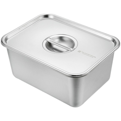 不锈钢特厚加深带盖菜盆