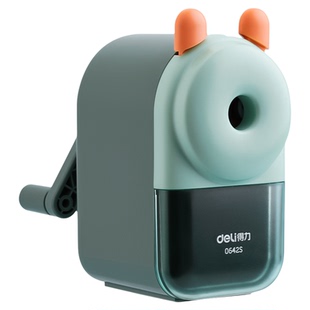 得力卷笔刀大口径手摇转笔刀小学生专用粗杆特粗洞洞笔加粗铅笔削笔器绞笔刀儿童幼儿园美术素描削笔刀刨笔机