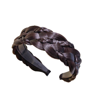 麻花辫假发发箍一体秋冬高颅顶头箍女2023新款遮白发压发发卡头饰