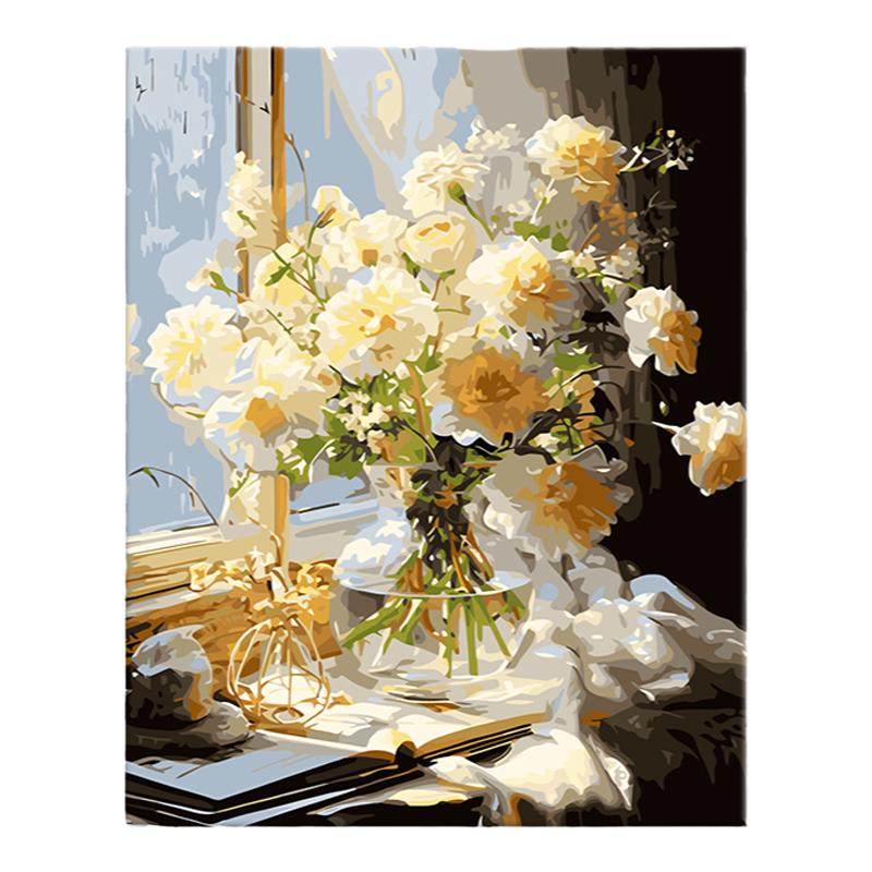 数字油画diy油彩画填色花卉窗DIY/数字油画