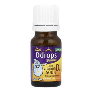 Ddrops儿童液体钙维生素D3骨骼成长1岁以上牙齿健康机体抵御能力