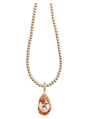 女郁金香吊坠项链复古