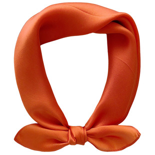 100%桑蚕丝小方巾 经典纯色真丝小丝巾女春夏秋季职业装饰小领巾