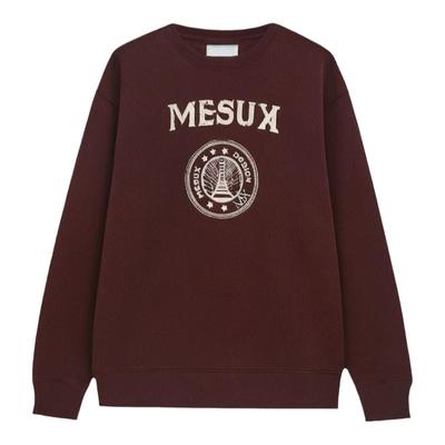 MESUX米岫新品长绒棉印花复古运动休闲卫衣女装外套MMWUZ305