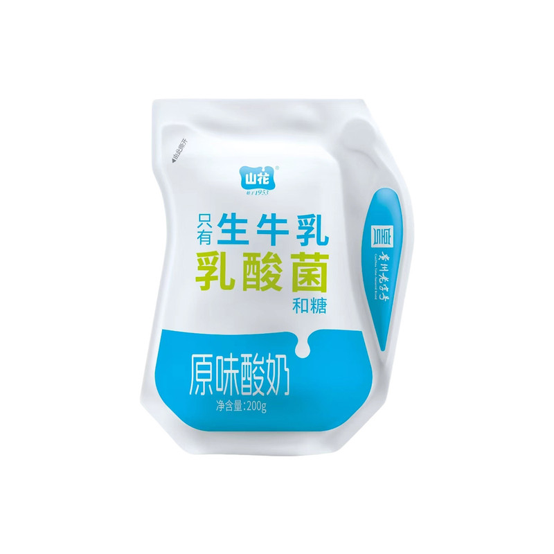 山花爱克林袋装原味酸奶200g*6袋清洁配方口感细腻贵州老字号