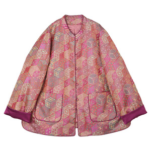 美丽客栈缎面提花新中式棉服外套