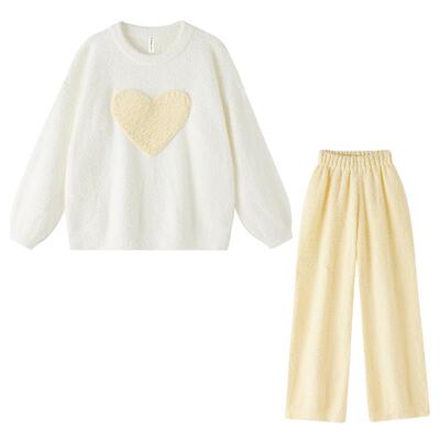 BE半边绒爱心女冬季新品睡衣