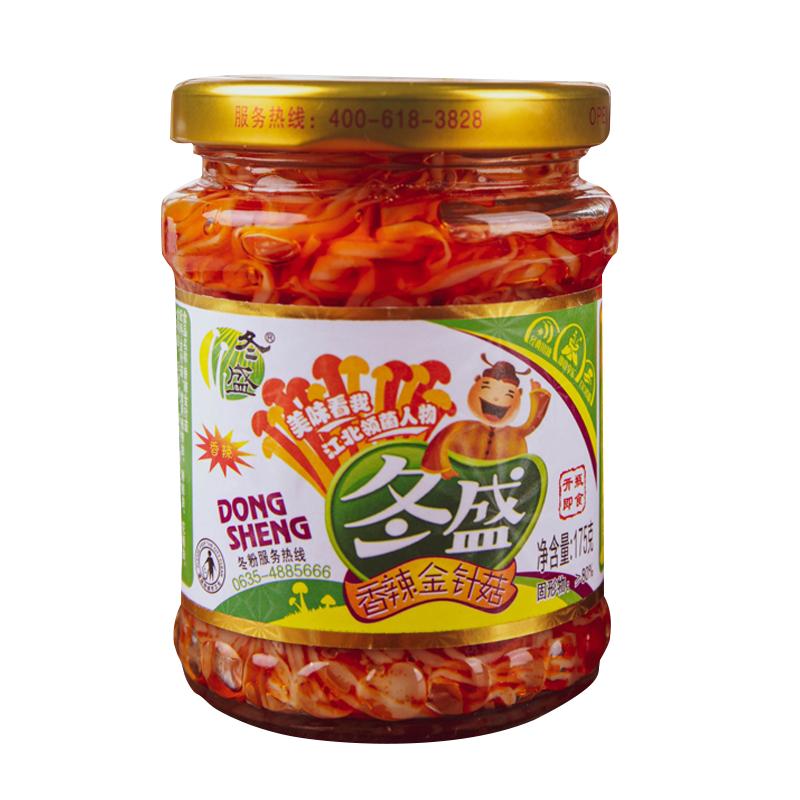 冬盛金针菇175g*6瓶小包装东盛金针菇罐装香辣下饭菜咸菜解馋食品