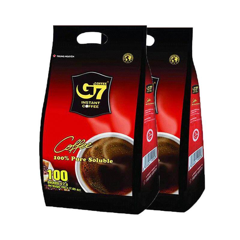 【自营】越南中原G7速溶黑咖啡粉美式无蔗糖苦咖啡提神200克*2袋