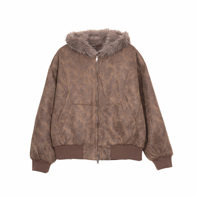 Holocene秋冬宽松保暖连帽棉衣