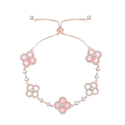 仿粉贝母星光花瓣手链女款轻奢感