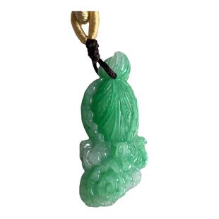 缅甸玉缅甸天然A货翡翠吊坠正阳绿辣绿白菜吊坠百财挂件一物一证