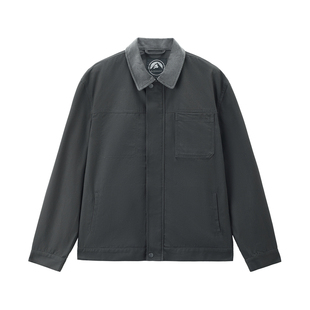 佐丹奴休闲外套男春季新款纯棉宽松拼接灯芯绒翻领夹克男01075096