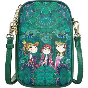 卡秀原创时尚印花女包2025春夏新款百搭手机包迷你单肩斜挎小包包