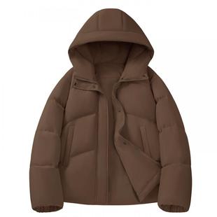 都市丽人连帽羽绒服女秋冬2025新款琥珀流光风穿搭轻薄鸭绒外套Y