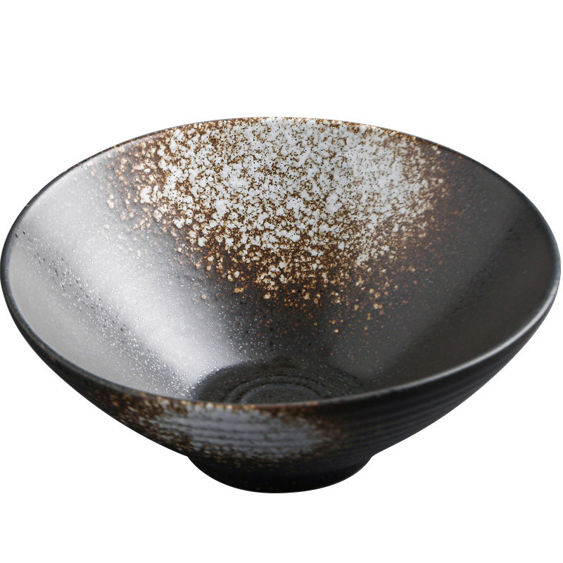 日式餐具面碗家用拉面碗陶瓷斗笠喇叭碗单个饭碗面条泡面大号汤碗