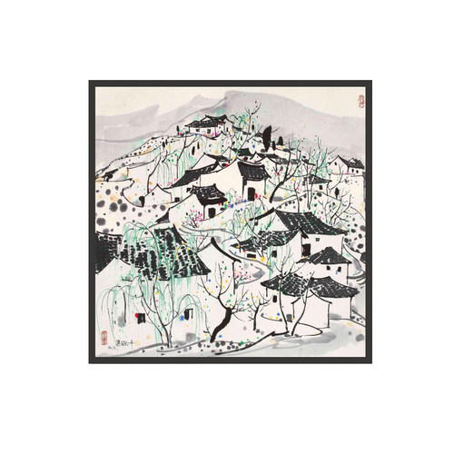 吴冠中画册风景油画电子图片水墨画山水装饰画图库国画素材_虎窝淘