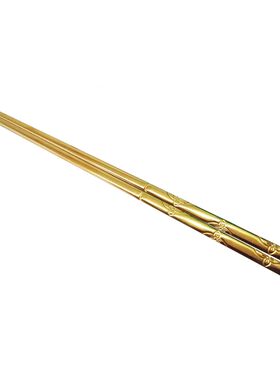 韩国金色实心雕花筷子轻奢