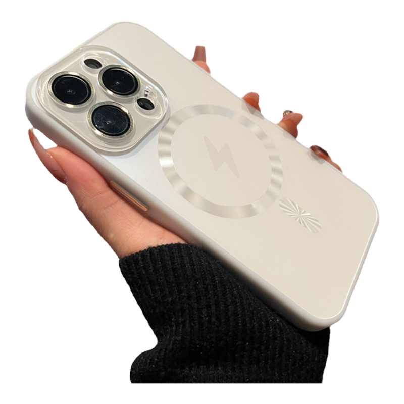 适用iPhone17磁吸手机壳Air苹果17Promax新款16promax保护套magsafe无线充电15白色14Plus磨砂玻璃全包镜头13