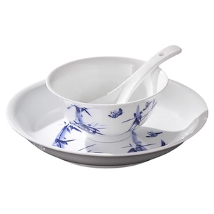 景德镇官方陶瓷无铅釉中彩餐具套装家用青花高温白瓷吃饭碗盘组合