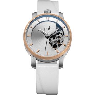 FOB女表R360新经典半镂空表盘白牛皮表带进口明星同款腕表