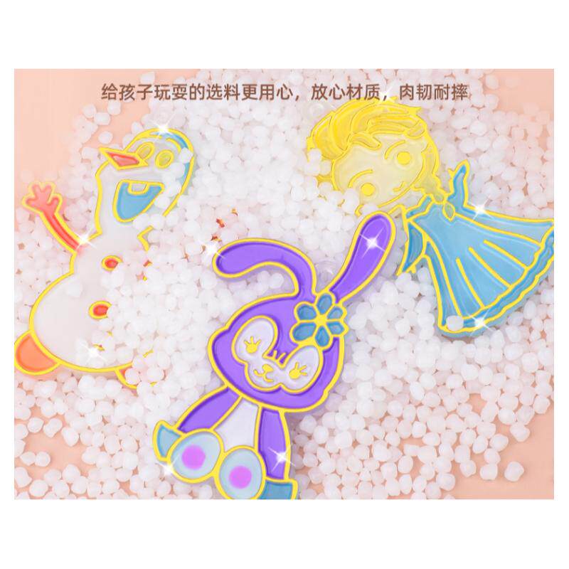 免烤胶画儿童手工涂鸦女孩水晶萌宝填色伦玩具画画堡免考轮宝diy