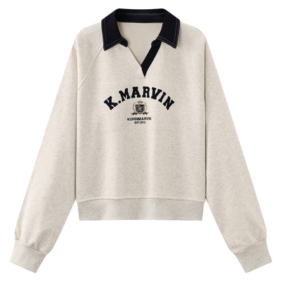 库恩玛维宽松套头长袖卫衣女早春