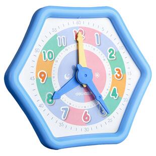 得力钟表模型钟面小学生用三针3针联动教学数学教具二年级一年级