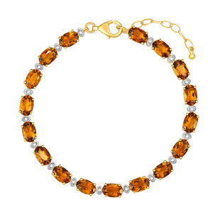 ENZO 橘光破晓 18K金黄晶钻石手链女EZV4728节日礼物