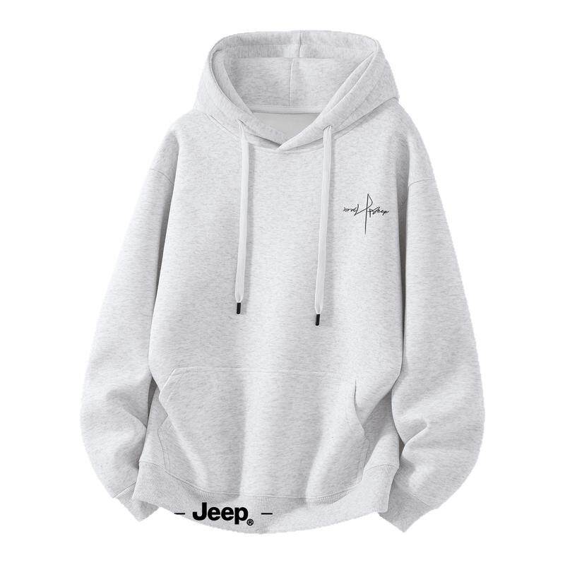 JEEP吉普秋冬加绒加厚连帽卫衣